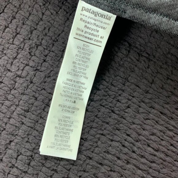 Patagonia Mens Winter Jacket Large Black Full Zip R2 TechFace Hoody Company Logo - Picture 14 of 16